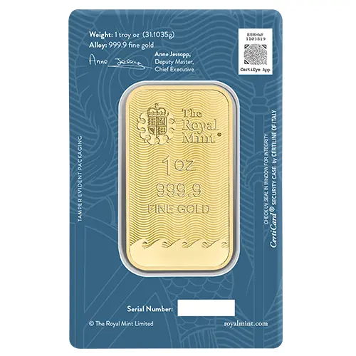 1 Unze Goldbarren Britannia Royal Mint NEU