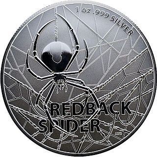 Vorderseite der 1 Unze Silber Redback Spider 2020 von Hersteller Royal Australian Mint