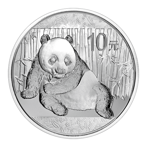 Vorderseite der 1 Unze China Panda Silber 2015 (10 Yuan) von Hersteller China Mint / China Gold Coin Inc./ Shanghai Mint