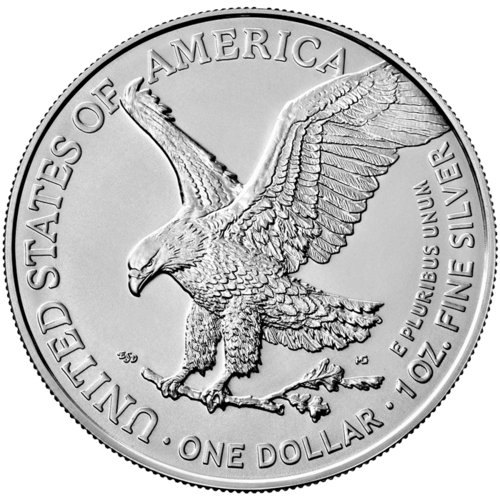 Vorderseite der 1 Unze Silber American Eagle 2021 Typ 2 von Hersteller United States Mint