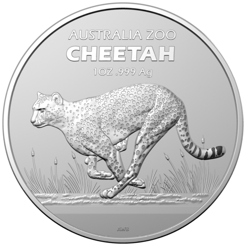 Vorderseite 1 Unze Silber Australia Zoo Gepard 2021 von Hersteller Royal Australian Mint