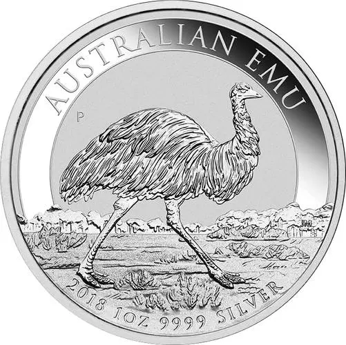 Vorderseite der 1 Unze Silber Australien Emu 2018 von Hersteller Perth Mint