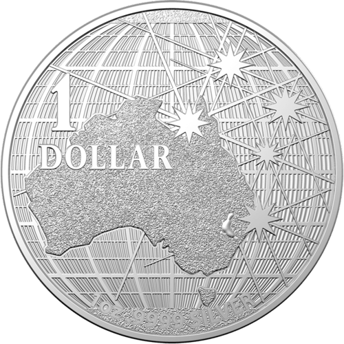 Vorderseite der 1 Unze Silber Australien (RAM) Beneath the Southern Skies 2021 von Hersteller Royal Australian Mint