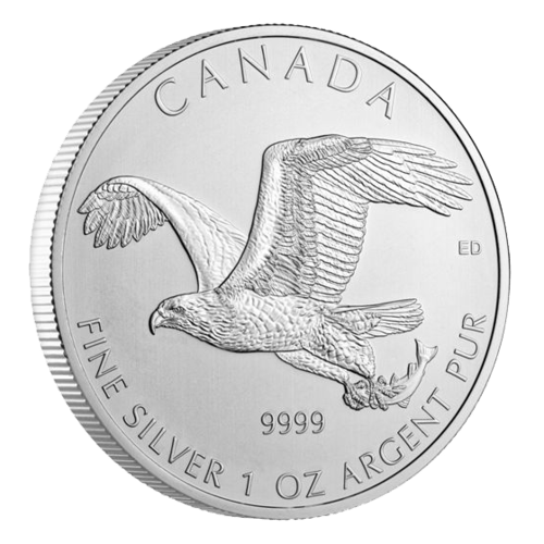 Vorderseite der 1 Unze Silber Birds of Prey - Weißkopfseeadler 2014 von Hersteller Royal Canadian Mint