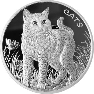 Vorderseite de 1 Unze Silber Fiji Cats 2021 von Hersteller New Zealand Mint