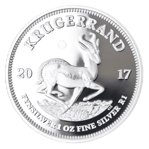 Vorderseite der 1 Unze Silber 50 Jahre Krügerrand 2017 Jubiläumsausgabe von Hersteller South African Mint