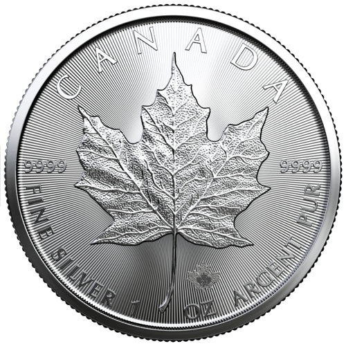 Vorderseite 1 Unze Silber Maple Leaf 2023 von Hersteller Royal Canadian Mint