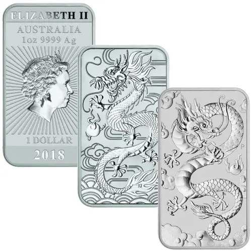 1 Unze Silber Münzbarren Rectangular Dragon diverse Jahrgänge (differenzbesteuert)