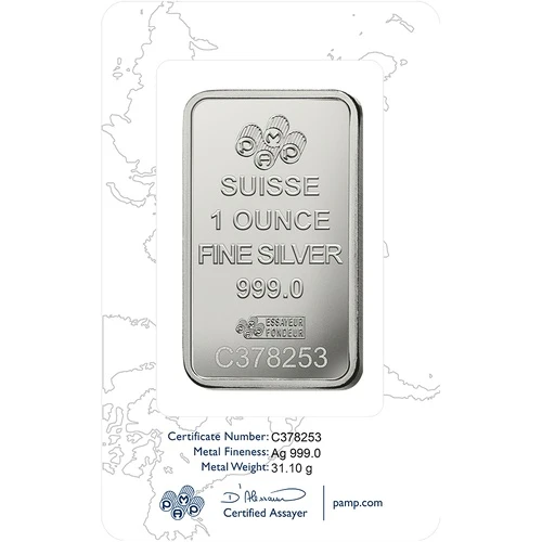 1 Unze Silberbarren PAMP Suisse Fortuna