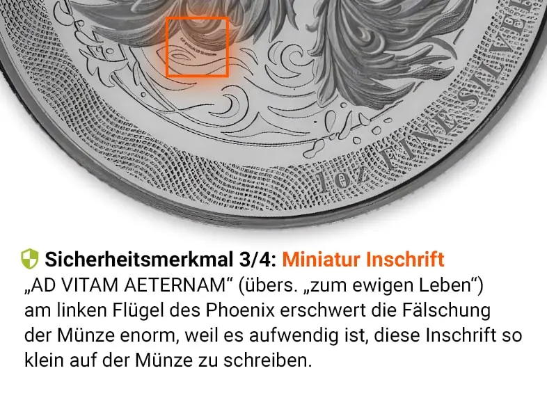 Sicherheitsmerkmal silber phoenix 2025