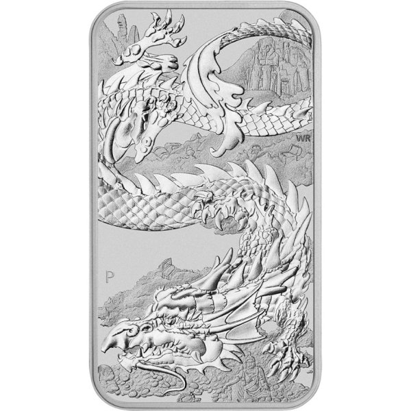 Vorderseite Silbermünze Drache 2023 1 Unze, der Hersteller Perth Mint