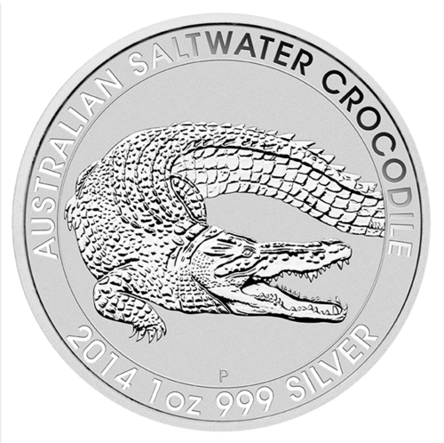 Vorderseite der 1 Unze Silber Australien Salzwasser Krokodil 2014  von Hersteller Perth Mint