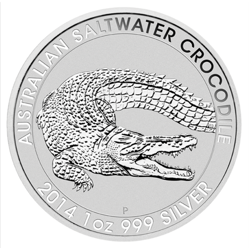 Vorderseite der 1 Unze Silber Australien Salzwasser Krokodil 2014  von Hersteller Perth Mint