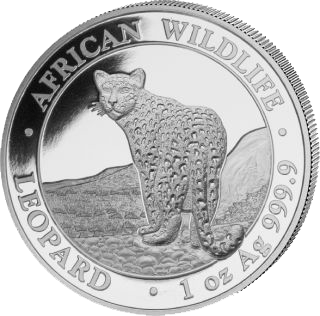 Vorderseite der 1 Unze Silber Somalia Leopard 2018 von Hersteller Bayerisches Hauptmünzamt