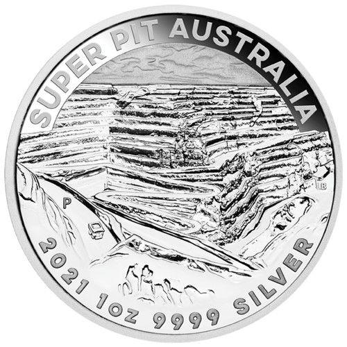 Vorderseite der 1 Unze Silber Australien Super Pit 2021 von Hersteller Perth Mint