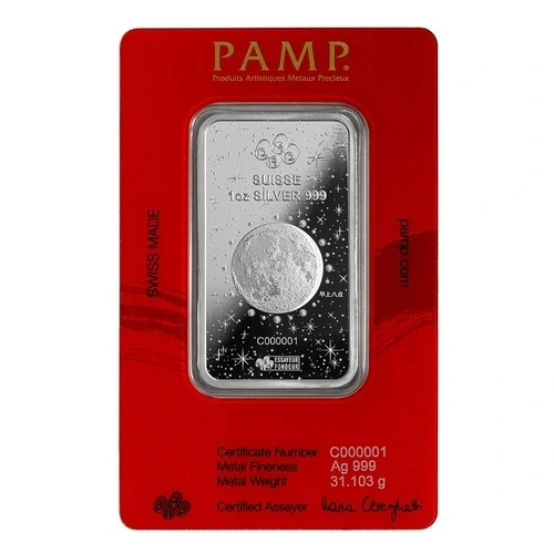 1 Unze Silberbarren PAMP Lunar Legends Azure Dragon 2024 Blister Rückseite