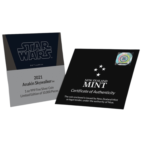 1 oz Silber Star Wars Anakin 2021 Zertifikat 