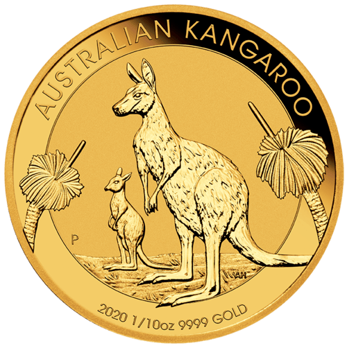 1/10 oz Gold Australien Känguru 2020 Motiv