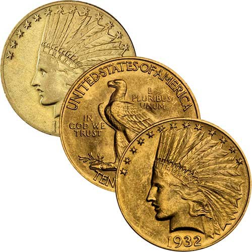 15,05 g Gold 10 Dollar USA Indian Head diverse Jahrgänge