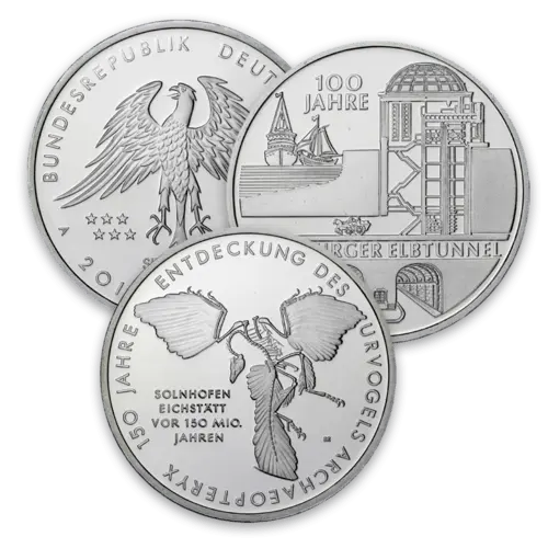 Vorderseiten 10 Euro Silber Gedenkmünzen 2011 von Hersteller Div. dt. Prägeanstalten Vorderseiten 10 Euro Silber Gedenkmünzen 2011 von Hersteller Div. dt. Prägeanstalten