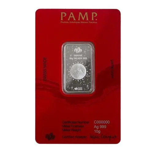 10 g Silberbarren PAMP Lunar Legends Azure Dragon 2024 Blister Rückseite