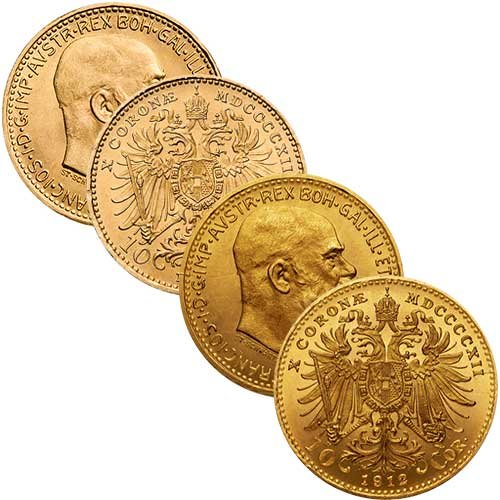 3,04 g Gold Österreich 10 Kronen diverse Jahrgänge Sammelbild