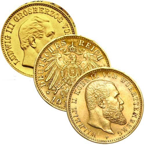 3,58 g Gold 10 Mark Deutsches Kaiserreich diverse Jahrgänge Sammelbild