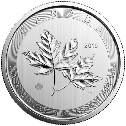Vorderseite der 10 Unzen Silber Magnificent Maple Leaf 2019 von Hersteller Royal Canadian Mint