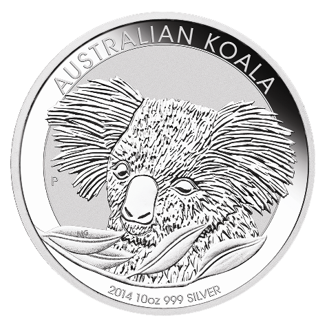 Vorderseite der 10 Unzen Silber australian Koala 2014 von Hersteller Perth Mint