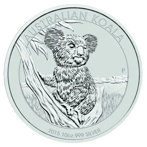 Vorderseite der 10 Unzen Silber Australian Koala 2015 von Hersteller Perth Mint Vorderseite der 10 Unzen Silber Australian Koala 2015 von Hersteller Perth Mint