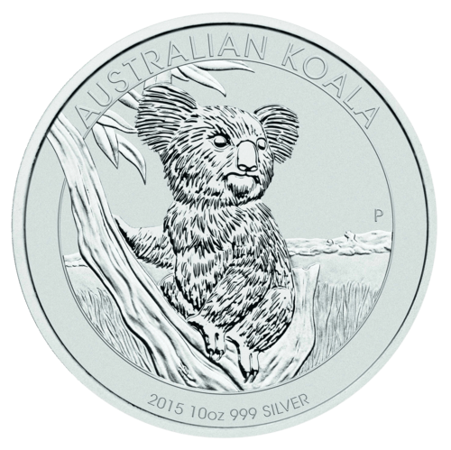 Vorderseite der 10 Unzen Silber Australian Koala 2015 von Hersteller Perth Mint