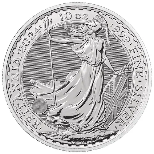 10 Unzen Silber Britannia 2024 Motiv (differenzbesteuert) 10 Unzen Silber Britannia 2024 Motiv (differenzbesteuert)