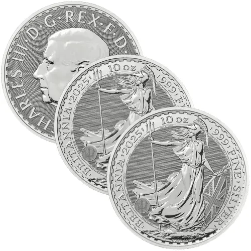 10 Unzen Silber Britannia diverse Jahrgänge (differenzbesteuert)