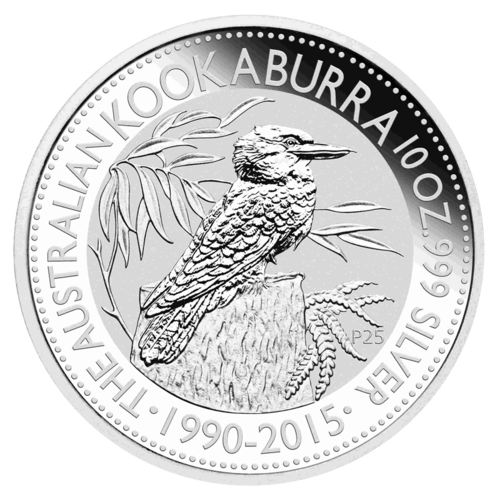 Vorderseite der 10 Unzen Silber Kookaburra 2015 von Hersteller Perth Mint