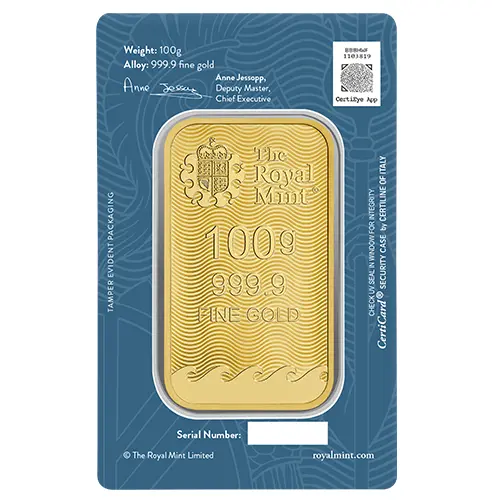 100 g Goldbarren Britannia Royal Mint NEU