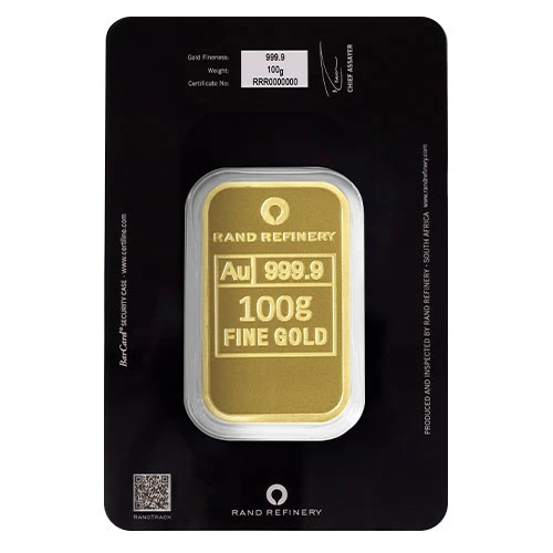 100 g Goldbarren Rand Refinery