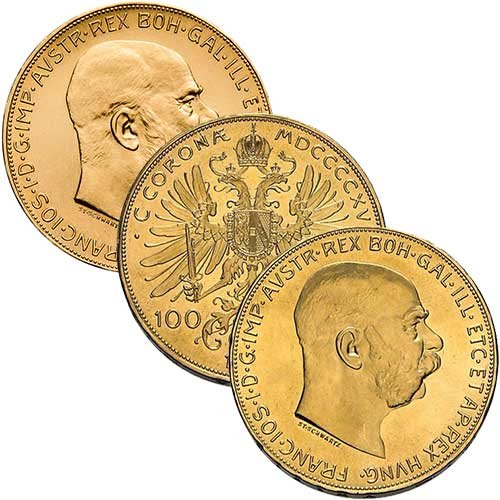 30,49 g Gold Österreich 100 Kronen diverse Jahrgänge