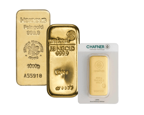 1 kg Goldbarren von Heraeus, Umicore oder Degussa | Goldbarren 1 kg von Heraeus, Umicore oder Hafner