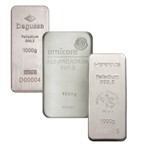1 Kilogramm Palladiumbarren Feinpalladium 999,5 von umicore oder Heraeus oder Degussa