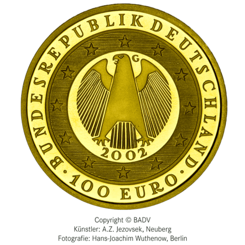  1/2 Unze Gold 100 Euro Einführung Euro 2002 Werteseite