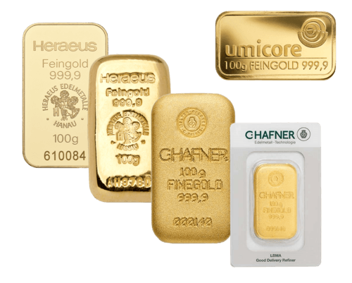 Goldbarren 100g von Heraeus oder Umicore | 100 Gramm Goldbarren von Heraeus oder Umicore