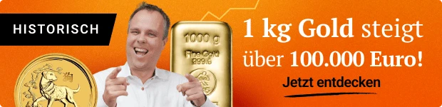 Banner: Gold steigt über 100.000 Euro
