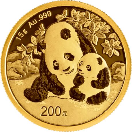 15 g China Panda Goldmünze Motivseite