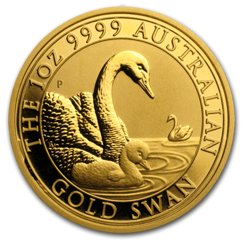 Vorderseite Goldmünze 1 Unze Australien Schwan 2019, der Hersteller Perth Mint Australia