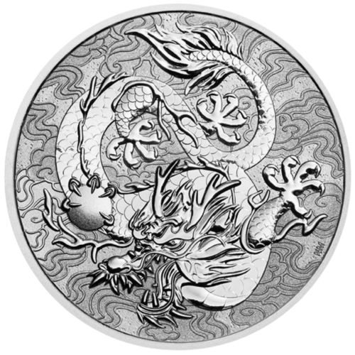 Vorderseite der 1 Unze Silber Chinesische Mythen & Legenden Drache 2021 von Hersteller Perth Mint