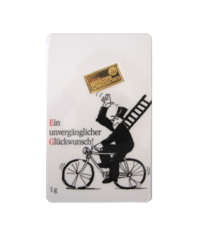 1 g Goldbarren Glückwunsch | 1 Gramm Barren Glückwunsch aus Gold von Good Delivery Herstellern