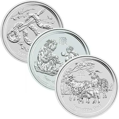 2 Unzen Silber Lunar I diverse Jahrgänge 2 Unzen Silber Lunar I diverse Jahrgänge