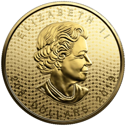Rückseite 2 Unzen Gold Maple Leaf 40th Anniversary 2019 - Polierte Platte 