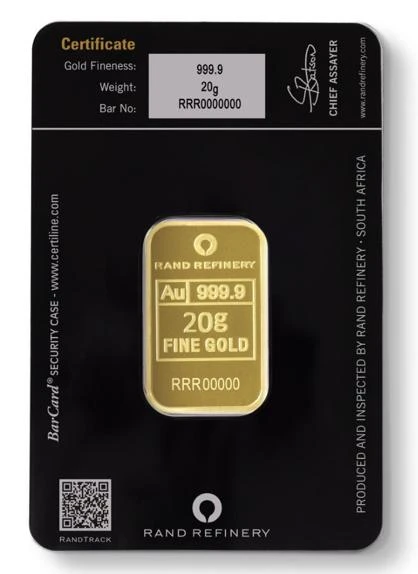 20 g Goldbarren Rand Refinery