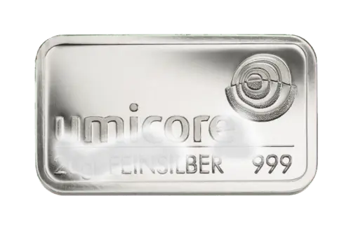 20 g Silberbarren angelaufen